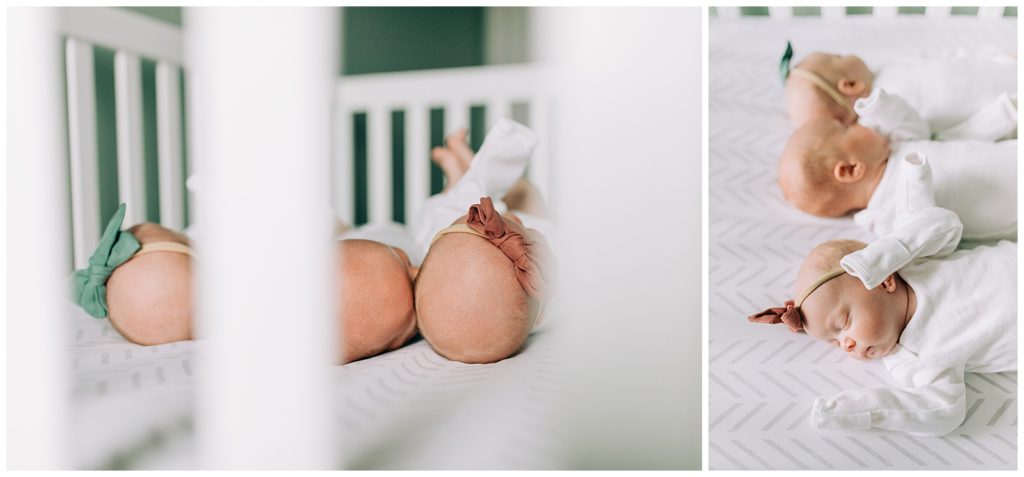 triplet in-home newborn session